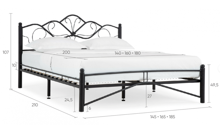 Кровать металлическая Wellrus 311-16