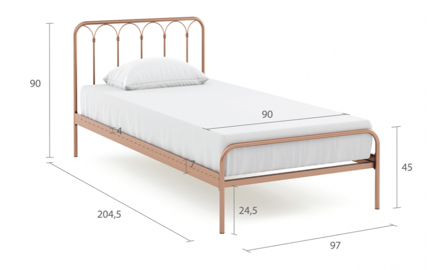 Кровать металлическая Wellrus 312-9